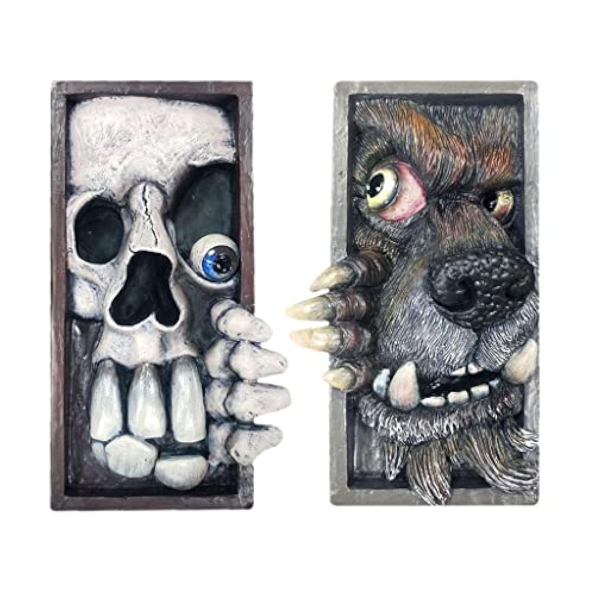 2Pcs Monster Bookend Peeping On Bookshelf Sculpture