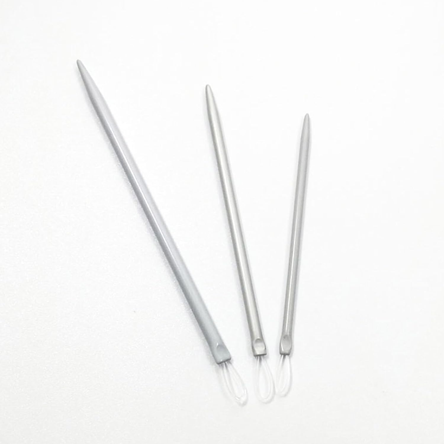 3Pcs Silver Nylon Wire Rope Threader Needle Big Eye Knitting Needle Weave Yarn Needle for Sewing and Fabric Art Craft Accessory Yarn Needle Large Eye,Needlepoint,Yarn Needles