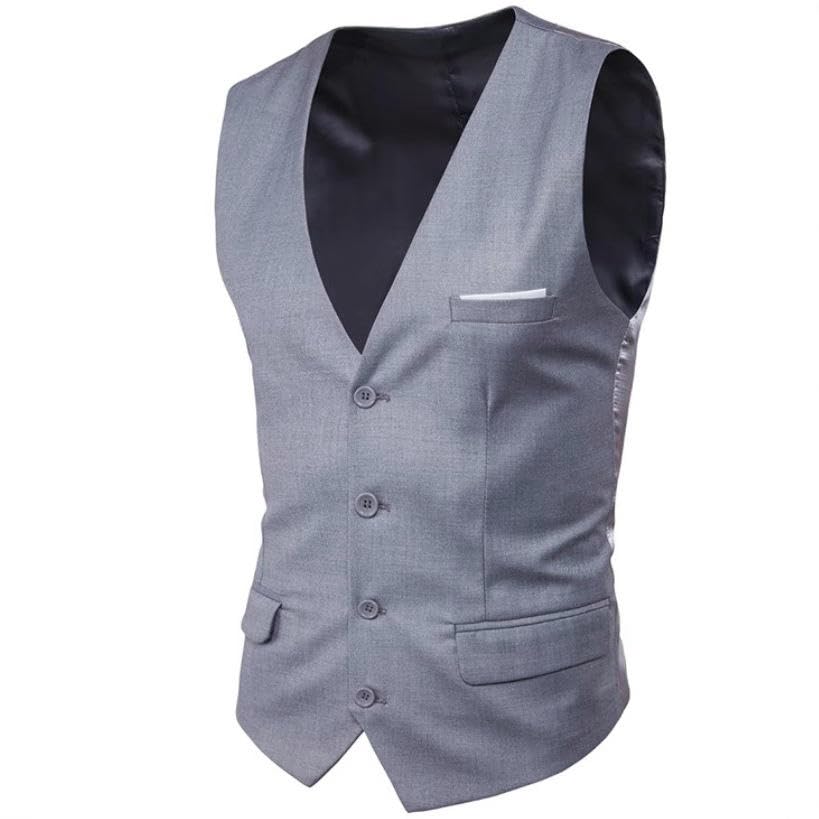 Chaleco de estilo coreano ajustado caballero para trajes de vestir modernos 5