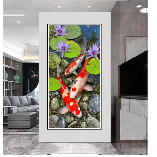 Diamond painting 5d grand format animal poisson relief cristal