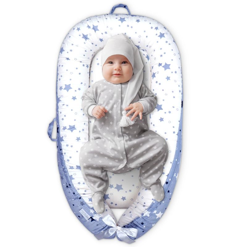 Baby Lounger Cover, Baby Gift, Baby Snuggle Lounger me, Ultra Breathable Baby Lounger, Portable Lightweight Adjustable Baby Lounger, Movable Baby Lounger(Star)