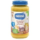 Tarrito de puré para bebés elaborado con ingredientes naturales de primera calidad especialmente cultivados y seleccionados para la alimentación infantil