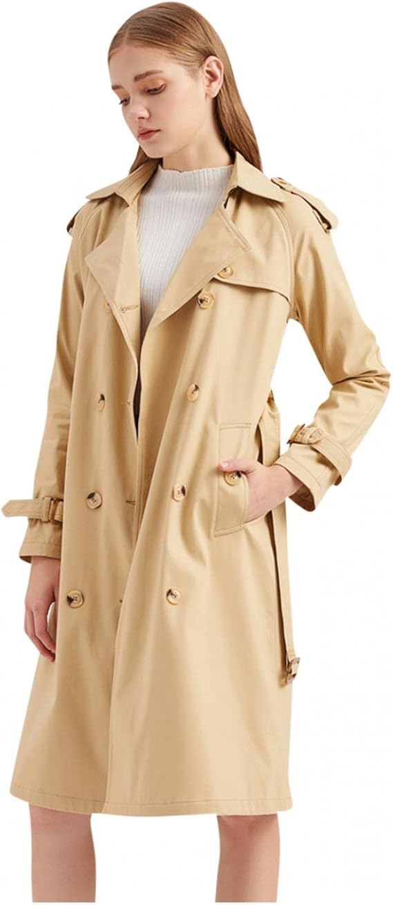 Amazon Lisusut トレンチコート スリム コート 長袖 レディース コート アウター ロング 大きいサイズ ダウンコート カジュアル Aライン 通勤 春 秋 冬 ロングコート ロングジャケット おしゃれ ゆったり 防寒 上品 韓国ファッション コート ジャケット 通販