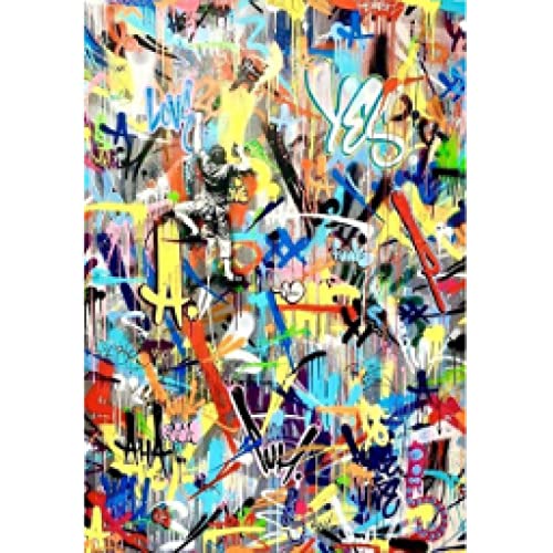 Toile graffiti art abstrait garçon, impression haute définition 40x60cm pour déco murale - 5