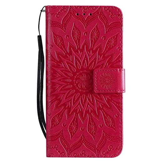 BoxTii Coque Galaxy A10, Etui en Cuir de Première Qualité, Housse Coque pour Samsung Galaxy A10 (#5 Rouge)