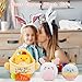 TOYSYM My First Easter Basket Stuffed Playset 5PCS Plush Bunny Chick Carrot Egg Gift for Easter