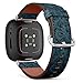 CJBROES Replacement Leather Watch Band, Compatible with Fitbit Versa 3 and Fitbit Sense of Wristband Bracelet Accessory - Graphic Floral