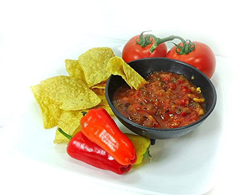KSEV Salsa Bowls, Plastic Mexican Molcajete Chips Guacamole, Serving Dish, Sauce Cup, Side dish, Snack, Chips, Dip, Nuts or Candy. Great to use at any event. (Black - 6 Pack)