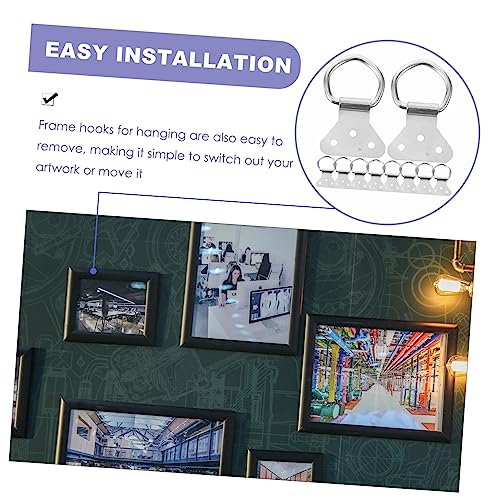 Image of Housoutil D Ring Picture Hangers Frame Hooks for Hanging Wall Hangers Heavy Duty