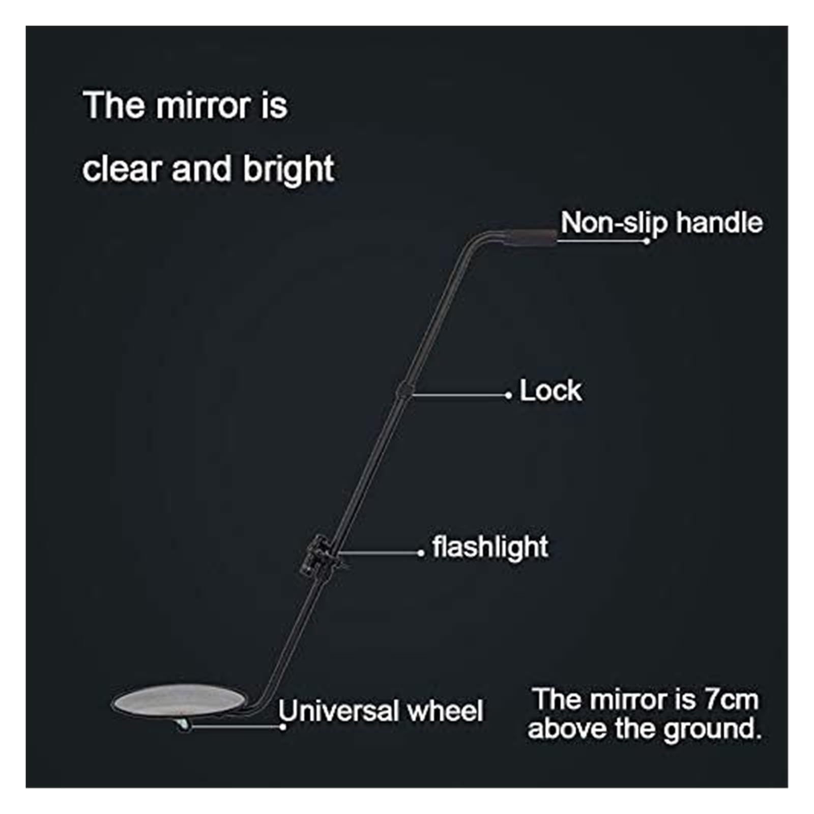 DARZYS Under Vehicle Inspection Mirror, Car Repair Tools Telescopic Inspection Mirror, Adjustable with LED Light, Not Easily Broken