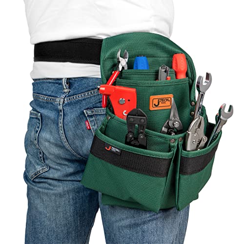 Jetech Tool Belt Pouches Bag With 4 Pocket - Heavy Duty Tool Utility Pouch With Adjustable Belt For Electrician,Carpenters,Craftsman,Gardening #TOP6