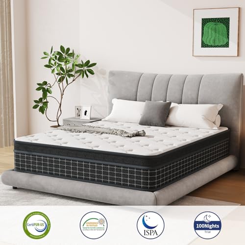 Image of SupremeSleep Queen Mattress, 12 Inch Queen Size Mattresses in a Box, Individually Wrapped Pocket Coils for Isolate Motion,Pressure Relief, CertiPUR-US Certified, Support Comfort & Medium Firm