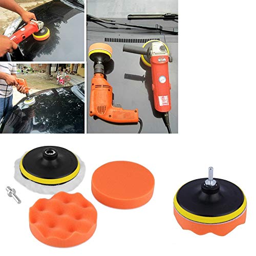 likkas New 5 Inch Buffing Pad Auto Car Polishing Sponge Wheel Kit with M10 Drill Adapter Buffer