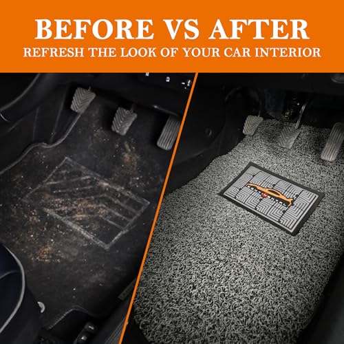Image of CONTINENTAL [Duramat Curly] Universal Single Driver Side Car Mat only - Premium Waterproof PVC Cushions Car Floor Mat for All Cars (Grey & Black)