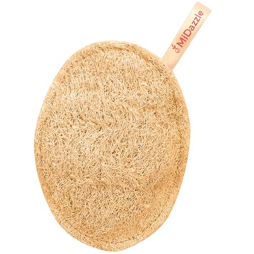 Image of Midazzle Natural Bath Loofah Scrubber - Premium Exfoliating Body Scrubber for Deep Cleansing, High-Lather Foam, Gentle Skin Renewal, Improved Circulation, and Refreshing Bath Experience (MIOL6102)