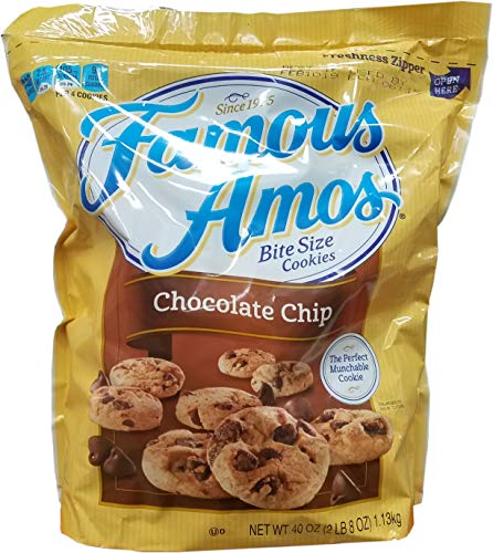 Famous Amos Bite Size Cookies, Chocolate Chip, 40-Ounce Bags (Pack of 1)