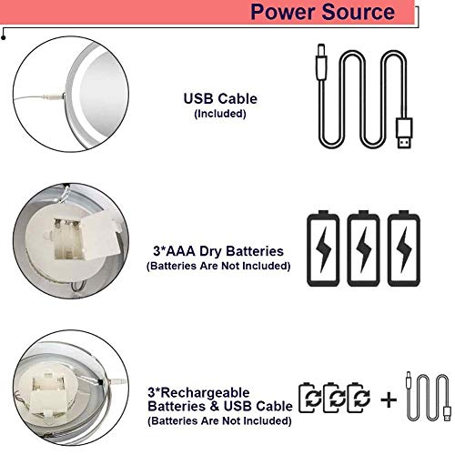 Miroir de rasage tactile double source lumineuse LED - 7