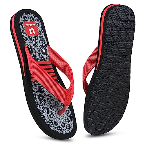 Image of URJO Women's Slippers /FlipFlops Lightweight Super Flexible Arch Support Durable Anti Skid & Stylish Dailywear Slippers /FlipFlops for Women