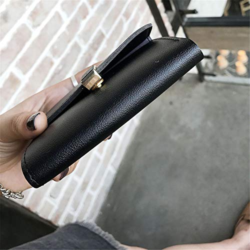 Small Cute Wallet Credit Card Holder Leather Pocket Wallets for Women RFID Blocking Coin Purse with id Window (Black)3