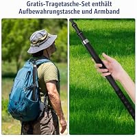 YYTECH 3M Der unsichtbare Selfie-Stick ist in der Länge frei verstellbar Insta 360 x5 x4 x3 zubehör, Kohlenstofffasermaterial Go Pro Adapter & Aufbewahrungstasche - Silber – Ansicht 6