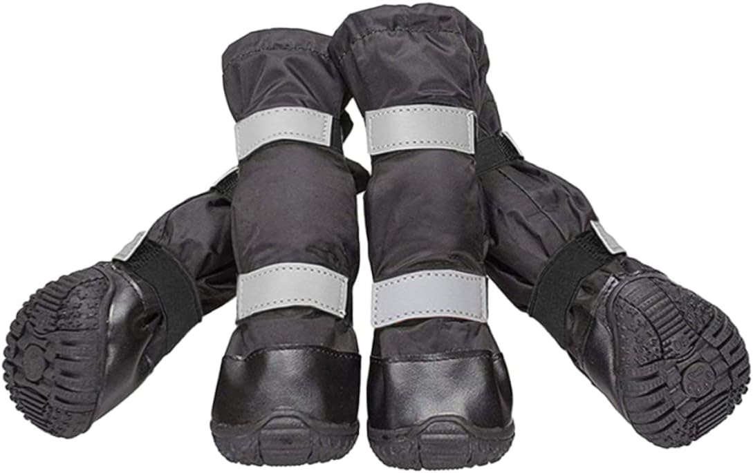 Protective Dog Boots 4pcs Waterproof Snow Rain Boots for Pups Easy-on Design Size Xs