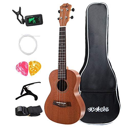 Ranber Sapele Concert Ukulele Kits 23 Pouces 4 Cordes Mini Guitare HawaïEnne avec Sac Tuner Capo Strap Stings Picks Picks - Les Beatles, Paul McCartney, John Lennon, RIngo Starr, George Harrison Ranber Sapele Concert Ukulele Kits 23 Pouces 4 Cordes Mini Guitare HawaïEnne avec Sac Tuner Capo Strap Stings Picks Picks