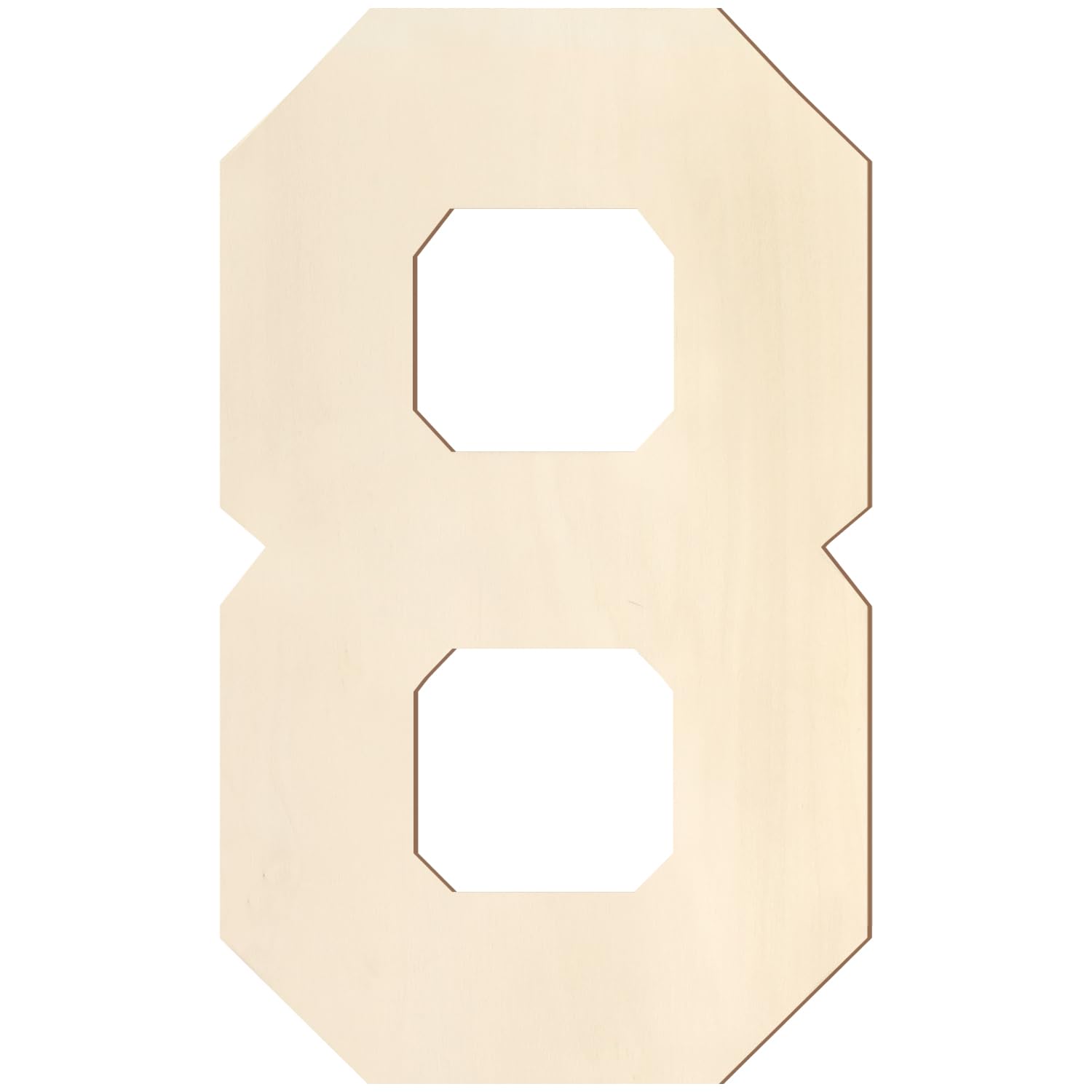 Wooden Letters and Numbers 8 Inch, Big Wooden Number 8 Shape Cutout Vintage Sports Style Unfinished Wood Alphabet Numbers for Wall Decor Nursery Name