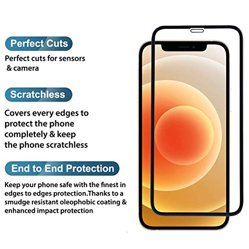 Image of STP FEEL [2 Pack Military Grade Premium Tempered Glass For iPhone 12 Pro Max (6.7 Inch) Edge to Edge Super Tough 9H Hardness Screen Protector Guard with Easy Installation Kit