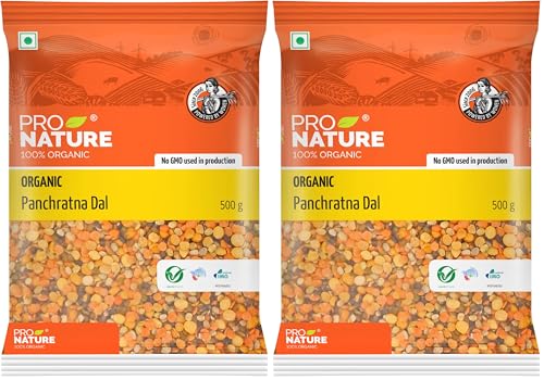 Image of Pro Nature 100% Organic Panchratna Dal - 500g | Rich in Taste & Nutrition | Healthy Mix of 5 Lentils | Ideal for Cooking Delicious, Wholesome Meals (Pack of 2)