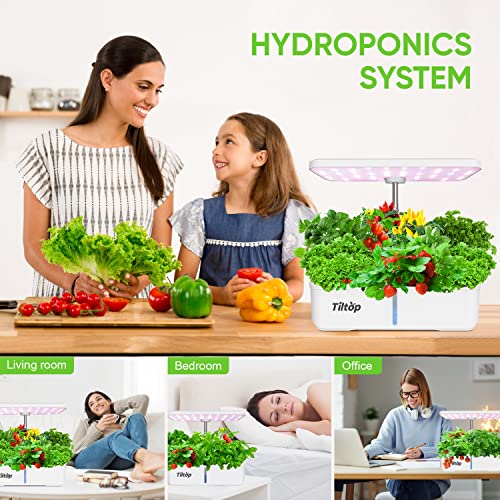 TILTOP Hydroponics Growing System 8 Pods Indoor Herb Garden with LED Grow Light, Height Adjustable Plant Germination Kit Indoor Grow Kit Countertop Garden with Automatic Pump & Timer Black - Image 3