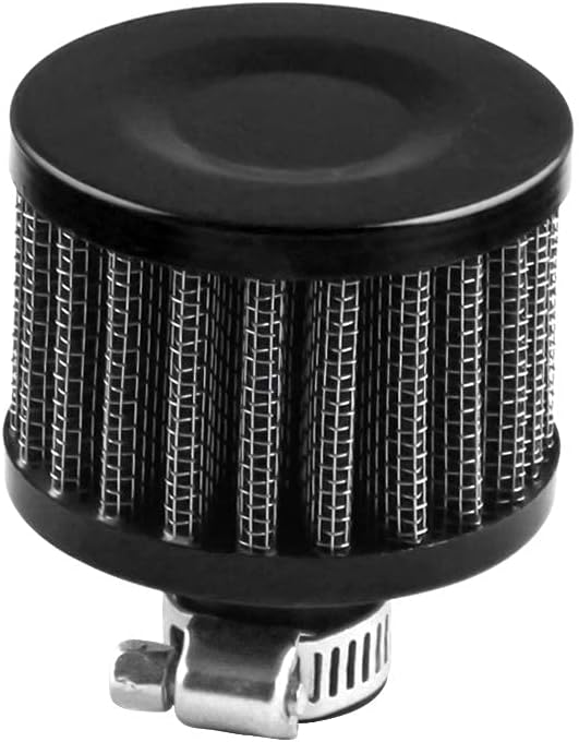 12mm Air Filter Cold Air Intake Filter Breather Turbo Vent Air Intake Filter Cleaner Black Universal for car and Motorcycle
