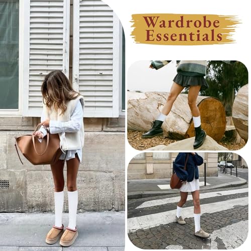 Image of Knee High Slouch Socks - Women's Scrunch Boot Socks Size 5-11 Calf Socks with Stacked Soles