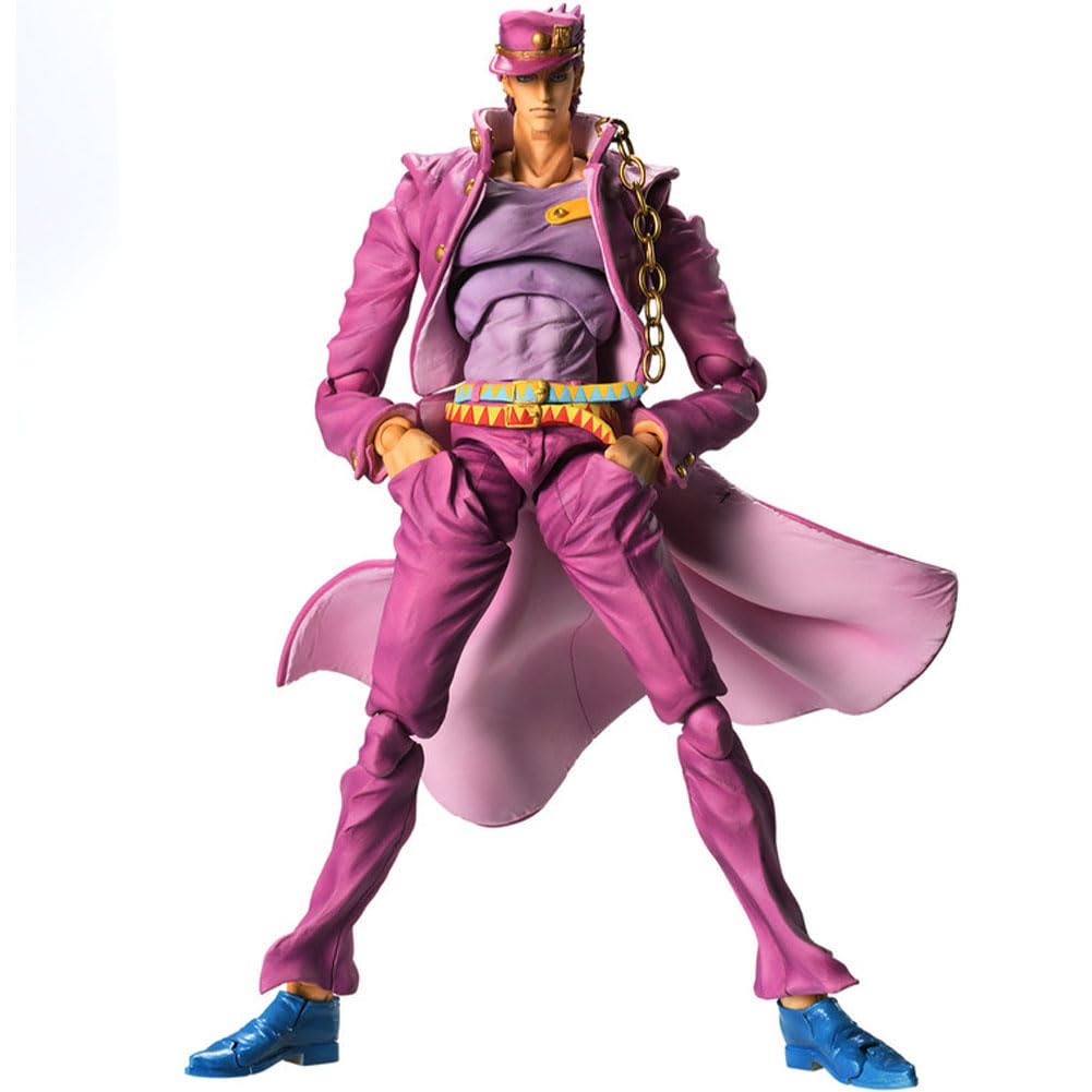 Zhongkaihua Jotaro Super Action Statue Figure Movable Joints and Interchangeable Accessories Anime Figurine Model Ornaments Collection (Pink Ver.,16cm)