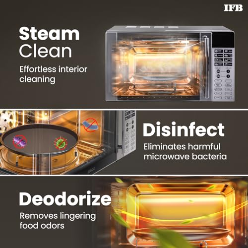 Image of IFB 20L Convection Microwave Oven, 24 Standard Cook Menus (20SC2, Metalic Silver, Steam Clean, Weight Defrost, Grill & Multi-Stage Cooking, 10 Power Levels)