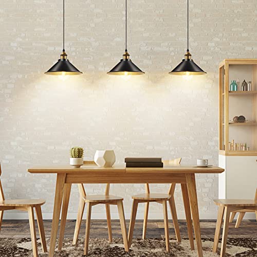 Licperron Industrial Pendant Light E26 E27 Base, Vintage Hanging Pendant Lights Retro Pendant Light Fixtures Home Kitchen Lighting Ul Approval, Bar Lights Hanging, 3 Pack #TOP4