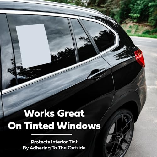 Image of Window Stickers for Car Dealers -Plain Blank White - Exterior, 'Outdoor' | 8.5 inch x 11 inch | (100 Pack) (Laser Printer Only) (Adhesive)