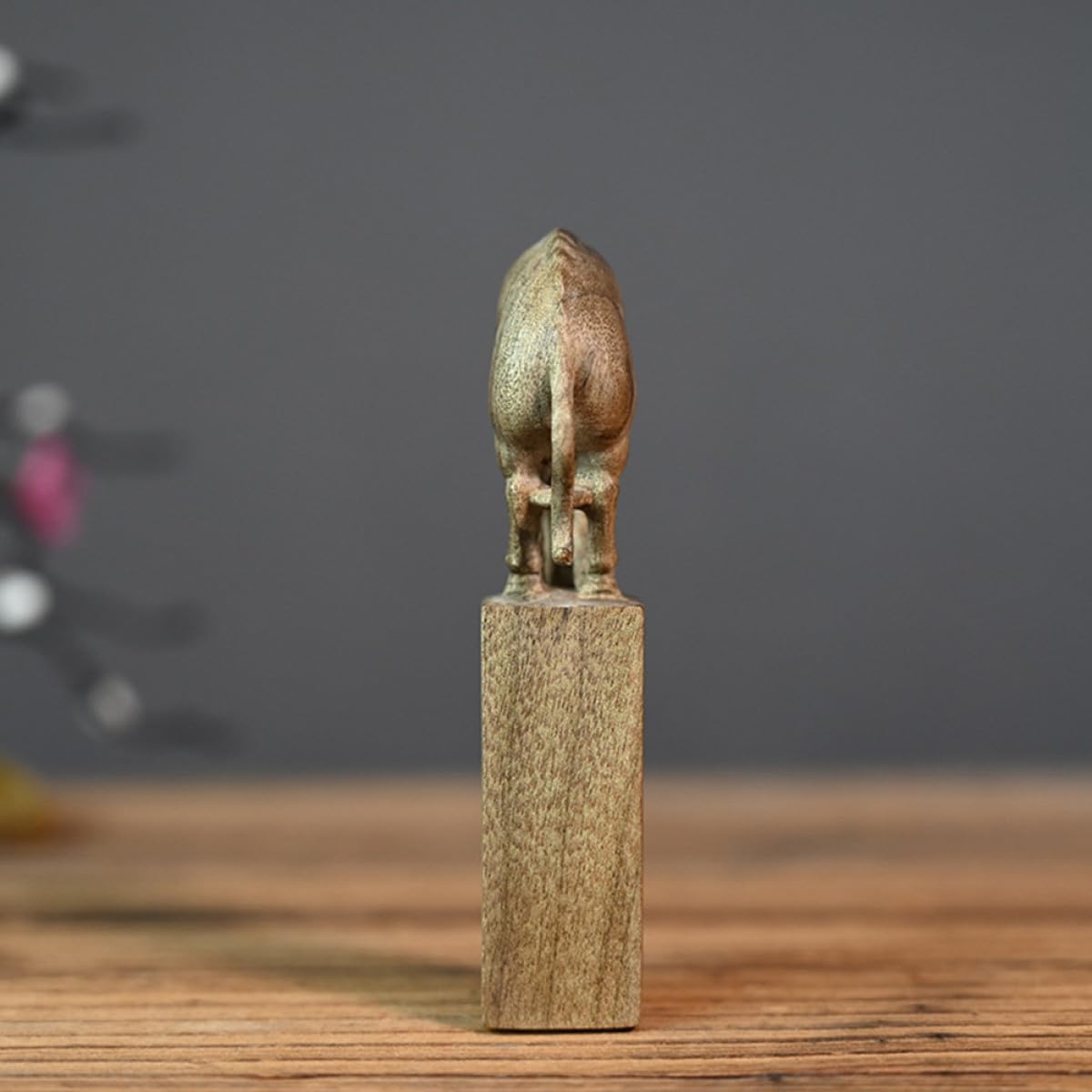 Chinesischer Stil Holzstempel Ornament Handgefertigtes Diy für Schreibtisch Tischdekoration Einzigartiges für Familie