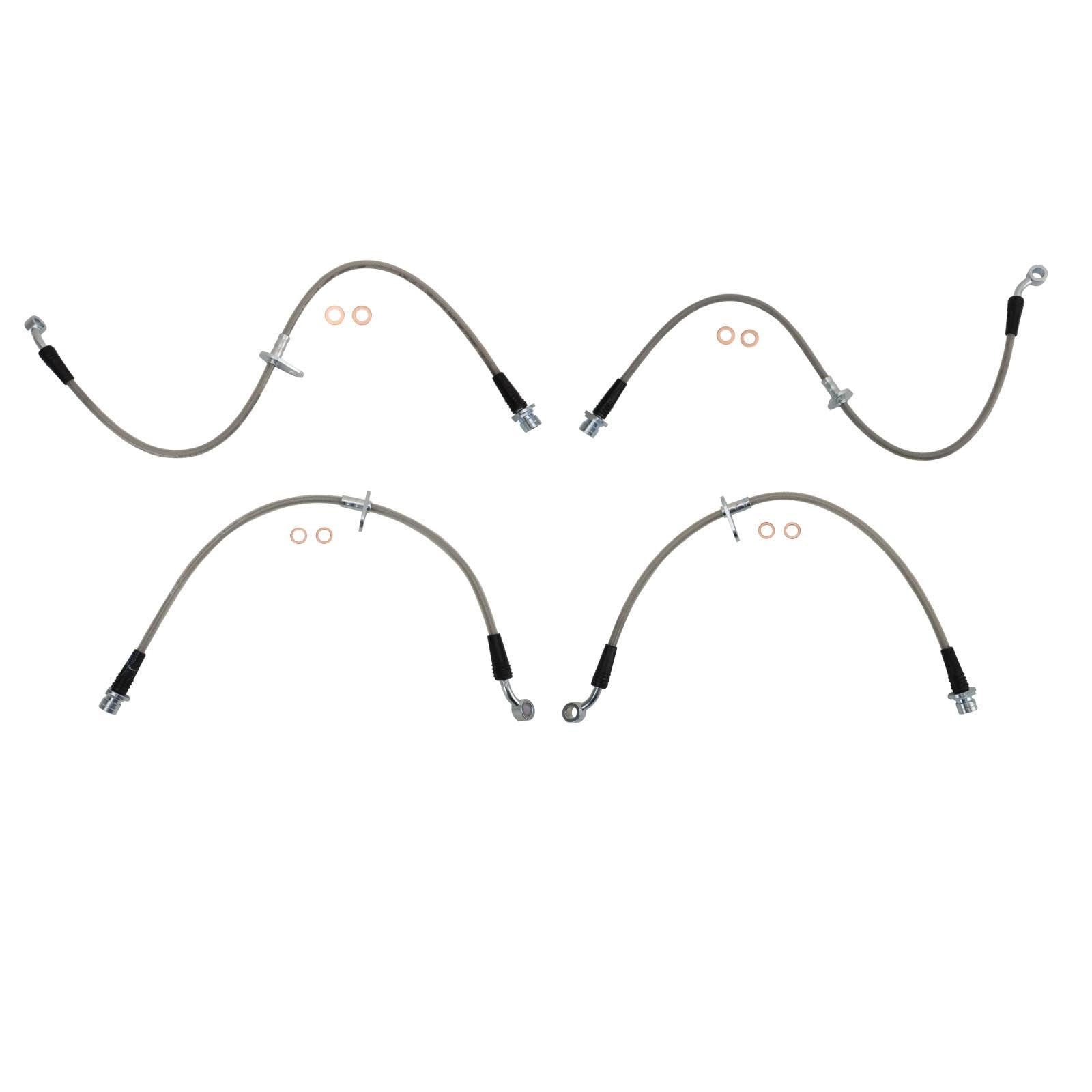 TRQ Front and Rear Performance Brake Hose Set