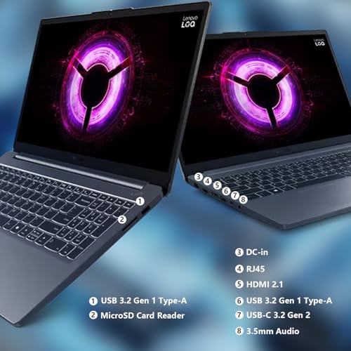 Image of Lenovo LOQ Gaming Laptop, 15.6 inch FHD 144Hz Display, Ryzen 7 7735HS, GeForce RTX 4050, 64GB DDR5 RAM, 1TB SSD, Wi-Fi 6, Bundle with Thunderobot 7 in-1 USB-C Hub, Win11 Home, Grey