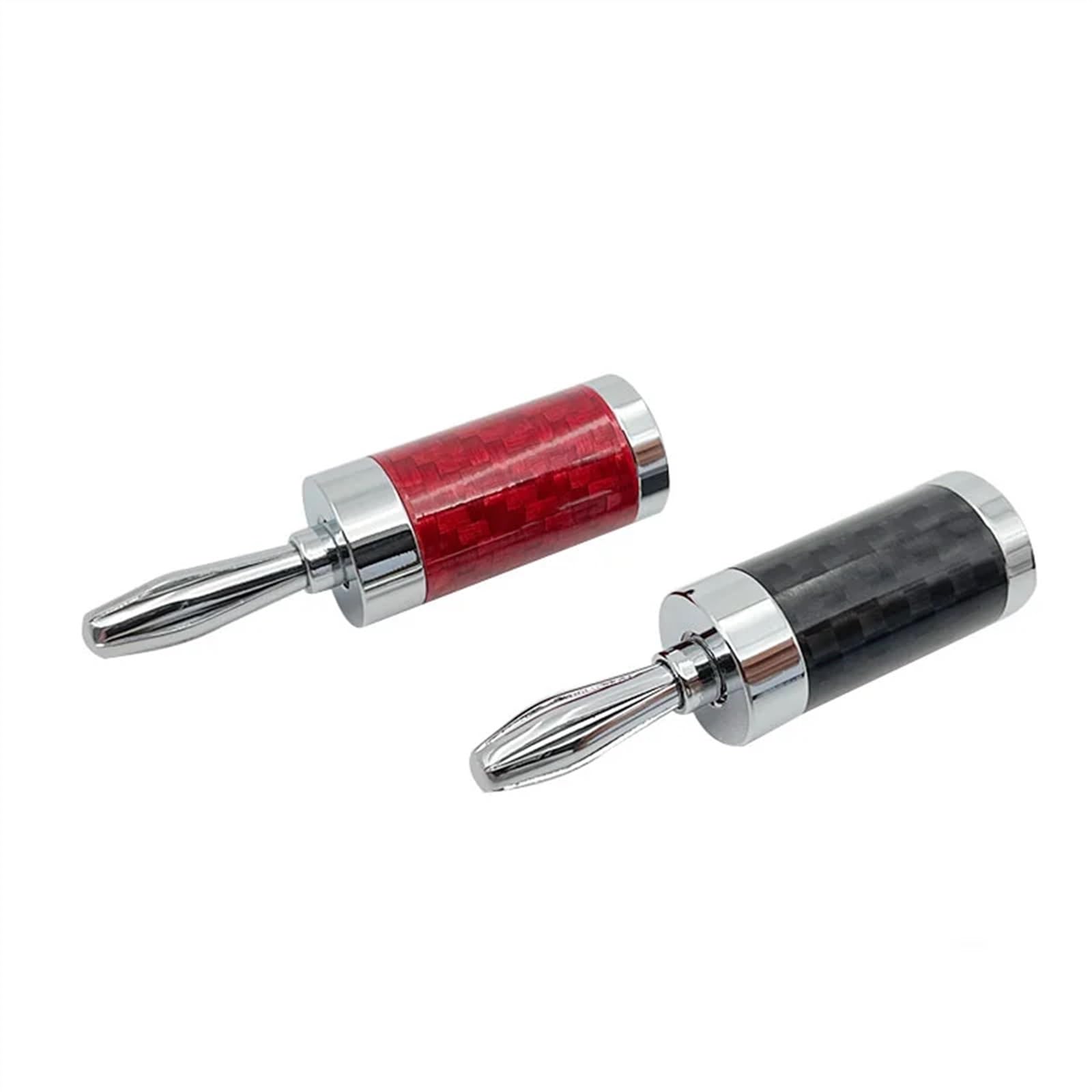 8/40 Stück Lautsprecherkabel aus Kohlefaser, rhodiniert, Bananenstecker, 4-mm-Bananenstecker, Audio-Stecker, Terminalstecker (40 Stück (20 Paar))