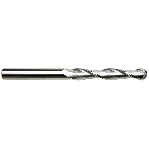 GS Tooling 102428 38 "Diámetro x 38" Mango 2 flautas de longitud extra larga bola nariz azul Serie Carburo End Mill