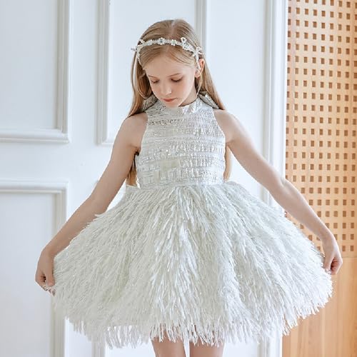 Quenny Spring/Summer Girls' Dress High end Flower Girl Princess Dress Little Host Piano Performance Dress3