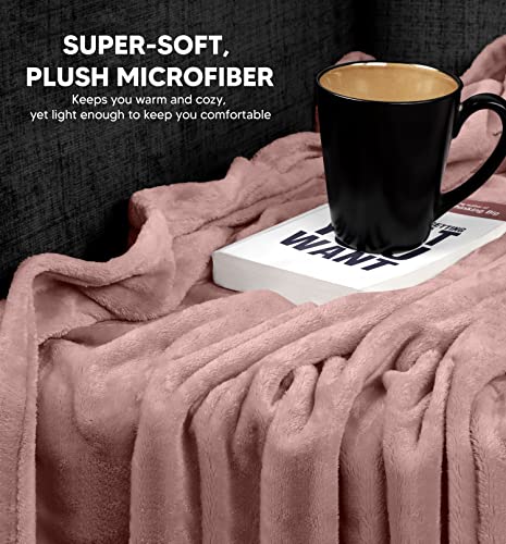 Utopia Bedding Fleece Blanket Throw Size Rose Pink 300Gsm Luxury Blanket For Couch Sofa Bed Anti-Static Fuzzy Soft Blanket Microfiber (60X50 Inches) #TOP2