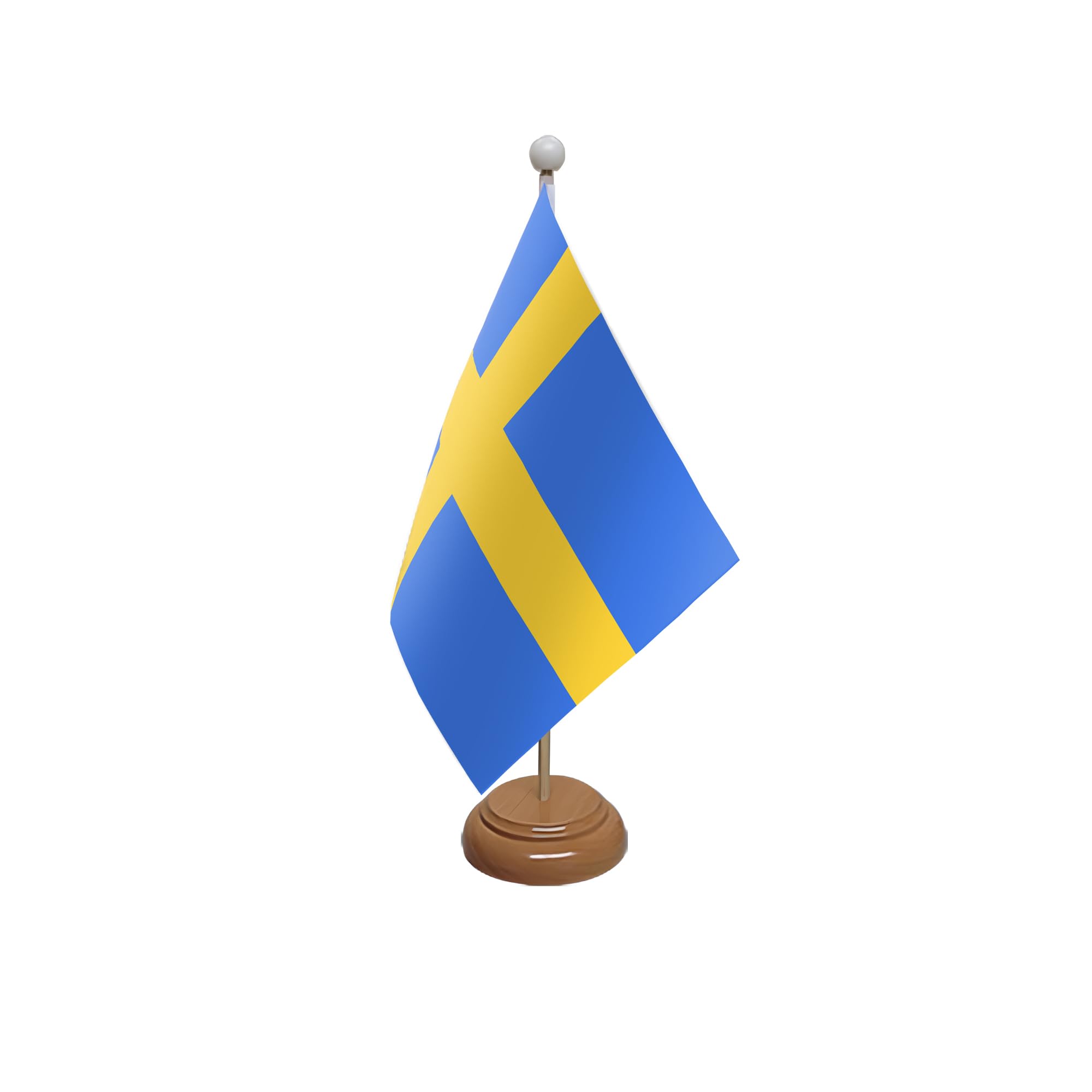 Flagtex Sweden Wooden Table Flag With Wooden Base