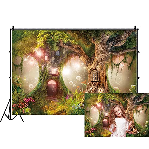 Toile de fond photo nouveau-né motif forêt enchantée haute définition