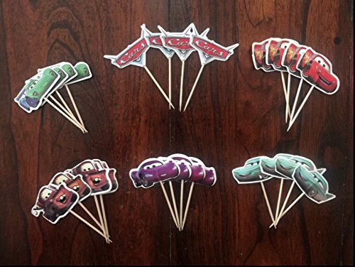 CARS McQueen Party Cupcake Toppers Birthday Party Supplies Set of 24