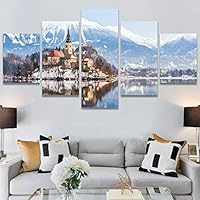 SIGNWIN 5 Panel Canvas Wall Art Modern Art Cityscape Contemporary Expressive Multicolor Photography Places for Home Decorations Ready to Hang - 60