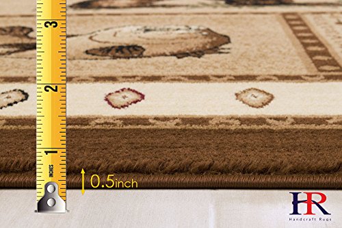 Hr-Cabin Rug–Lodge, Cabin Nature And Animals Area Rug–Modern Geometric Design Cabin Area Rug–Abstract, Multicolor Design– Moose/Bear/Lodge/Nature #TOP2