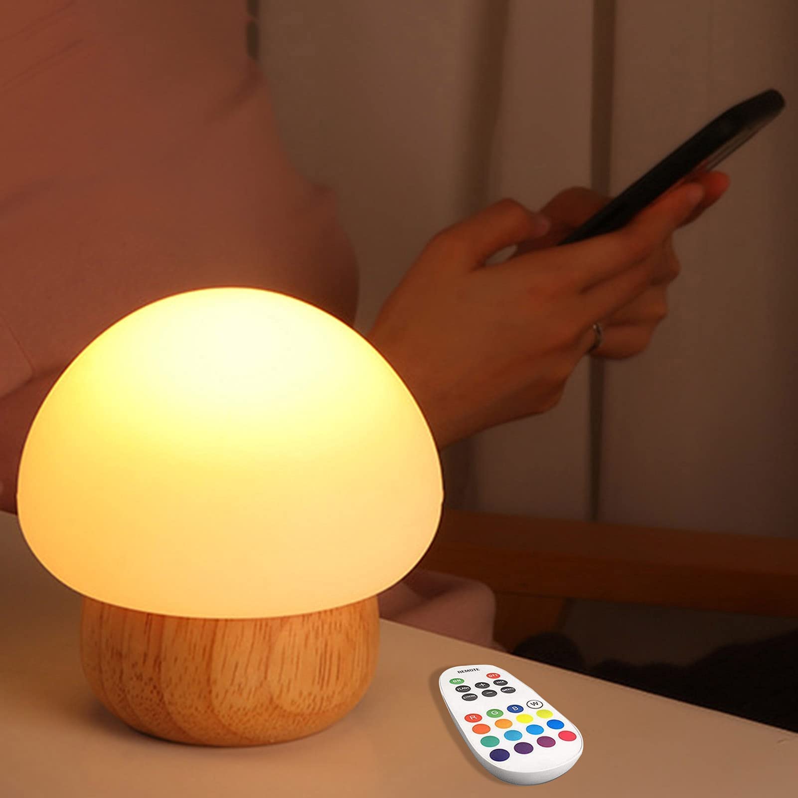 Lampada a Fungo, Luce Notturna a Fungo Ricaricabile Dimmerabile in Silicone a Luce Calda per L'Allattamento al Seno, Regali per La Camera da Letto della Scuola Materna