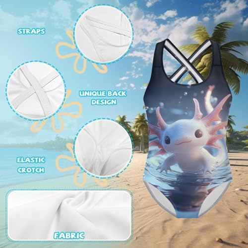 Yzaoxia One Piece Swimsuit Bathing Suit for Girls Kids' Swimwear Beach Swim Wear Summer Stretchy Athletic Bikini 5-14Y3